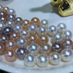 2-11mm White Freshwater Pearl Perfect Round Shaped Half Hole a a a a + Loose Natural Pearls for DIY Jewelry