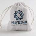 Custom Logo Printed White Drawstring Velvet Gift Bag