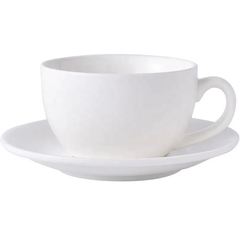 Porcelain Cappuccino Cups Custom logo Plain White Cappuccino Espresso Coffee Cup and Saucer
