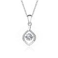 MN09 5mm 0.5 Carat Geometric Moissanite Pendant Necklace 925 Sterling Silver with Diamond and Necklaces Jewelry for Women