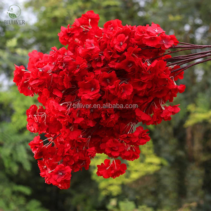 Wholesale Flowers Arrangement Wedding Artificial Cherry Blossom Branches Silk Artificial Flower Decoration