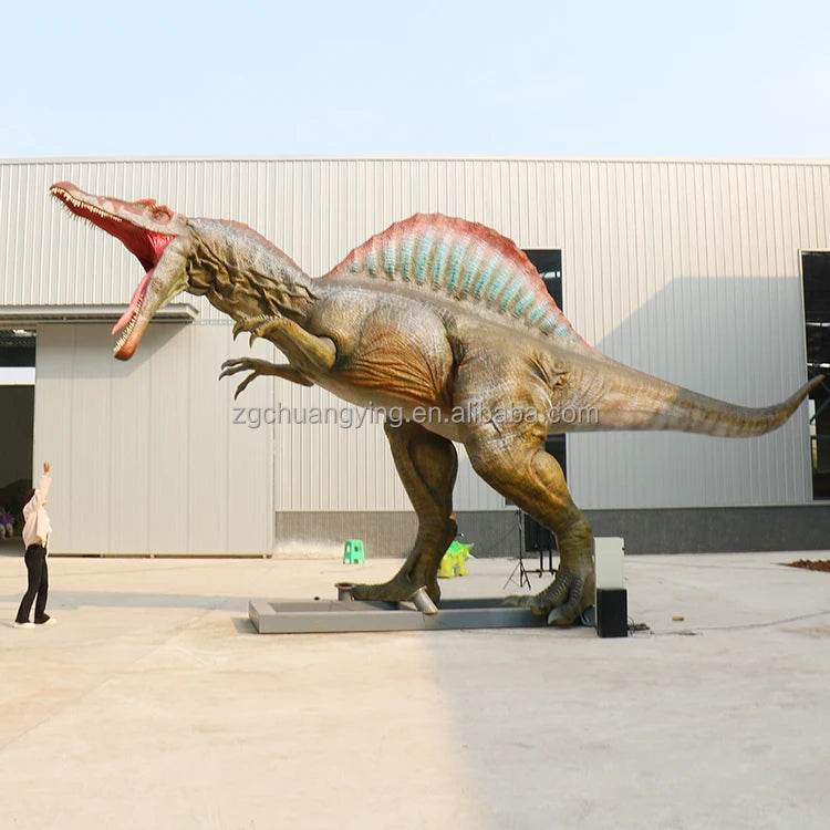 Jurassic Life Size Spinosaurus Mechanical Simulation Animatronic Dinosaur Sculpture for Dino Park Bar Restaurant Thailand