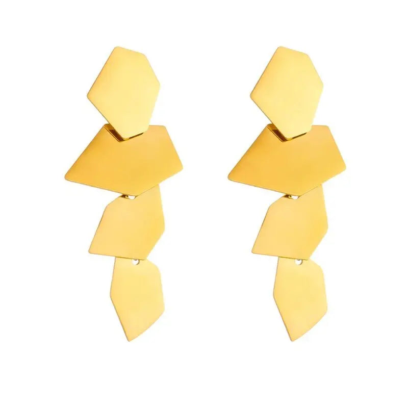 Hot Selling Jewelry 2023 Irregular Earrings Stainless Steel Evening Earring Fashion Long Geometric Drop Earrings for Women