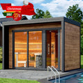 High-Quality 2-8 Person Customizable Size Outdoor Cube Red Cedar Spa Bathtub Sauna Room