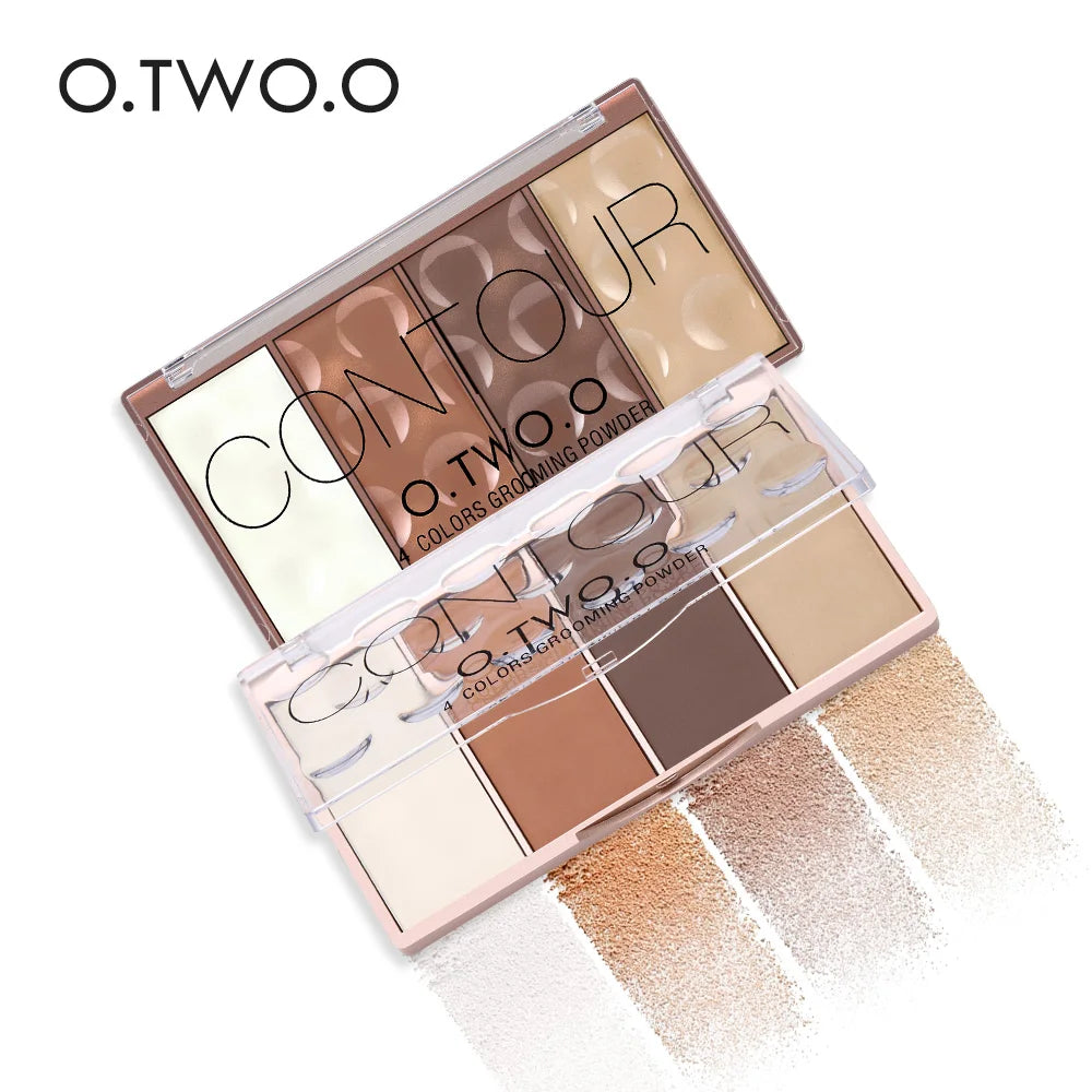 O.TWO.O N9110 Contour Blush Palette Makeup 4 Colors Grooming Powder Highlight Shadow Brighten Matte Custom Blush
