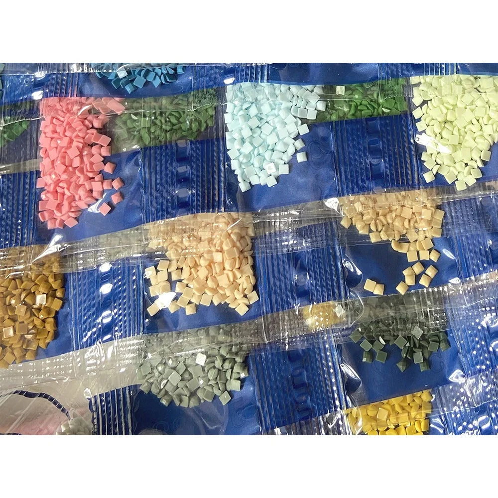 2.5mm Mosaic DMC 447 Color Diamond Stones Square Diamond Painting Drills
