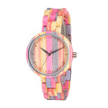 TJW Luxury Women's Quartz Watch Small Batch Customized Logo Colorful Wooden Design for Business Fashion Clothing Accessory
