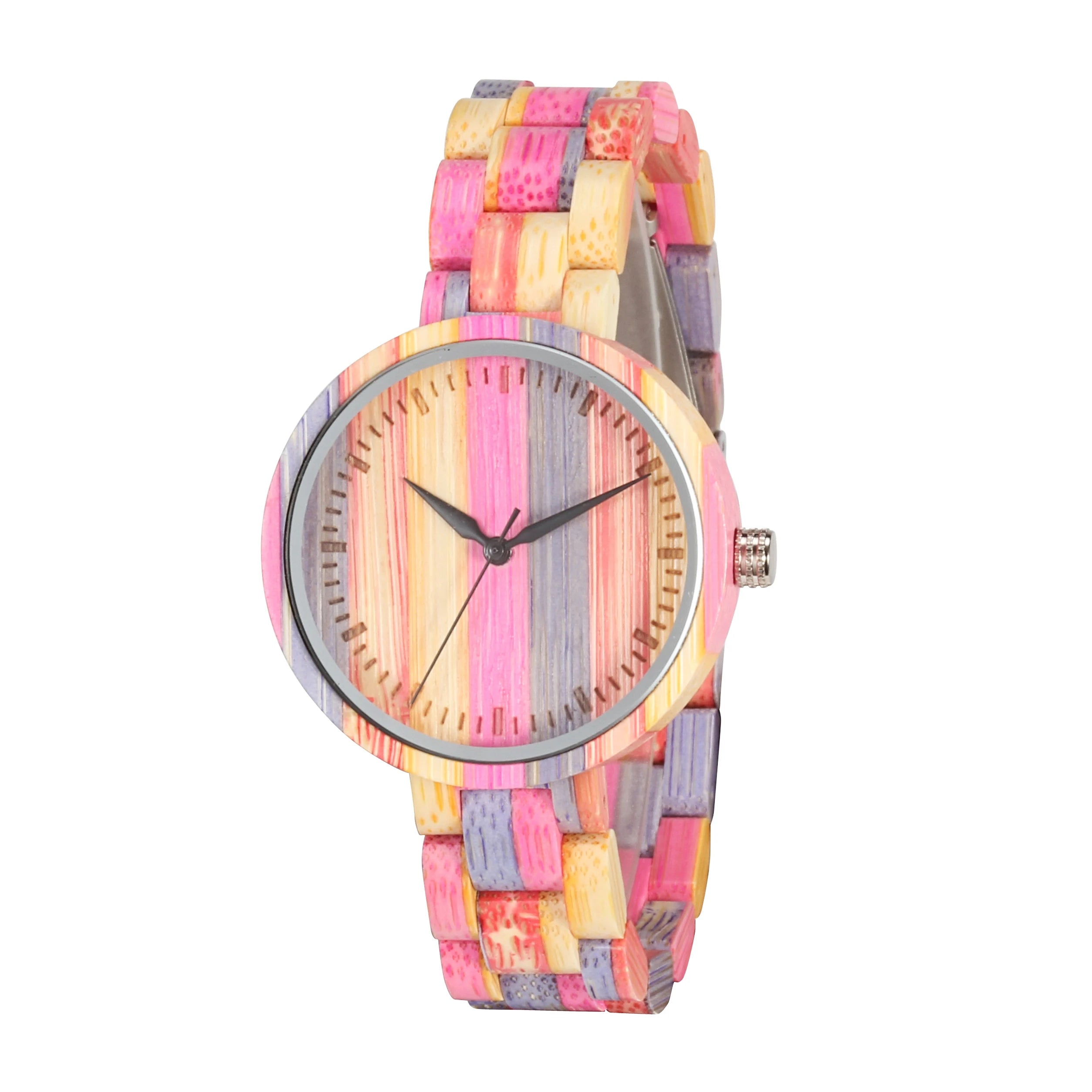 TJW Luxury Women's Quartz Watch Small Batch Customized Logo Colorful Wooden Design for Business Fashion Clothing Accessory