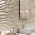 White Ripple Design Effect Embossed Modern 3D PVC Wall Panels for Household and Outdoor Interior Decoration