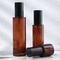 Empty Amber Glass Lotion Pump Bottles Travel Cosmetic Makeup Soap Dispensers Containers