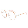 DH6620 Retro Round Eye Glasses Ladies pink Metal Light Frame Optical Glasses