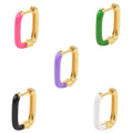 Wholesale New Trend U Shape Colorful Enamel Earrings Hoop Earrings 925 Sterling Silver Jewelry Oil Drip Personalized Earrings
