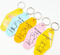 Custom Motel Keychain ABS Plastic Keyring with Message