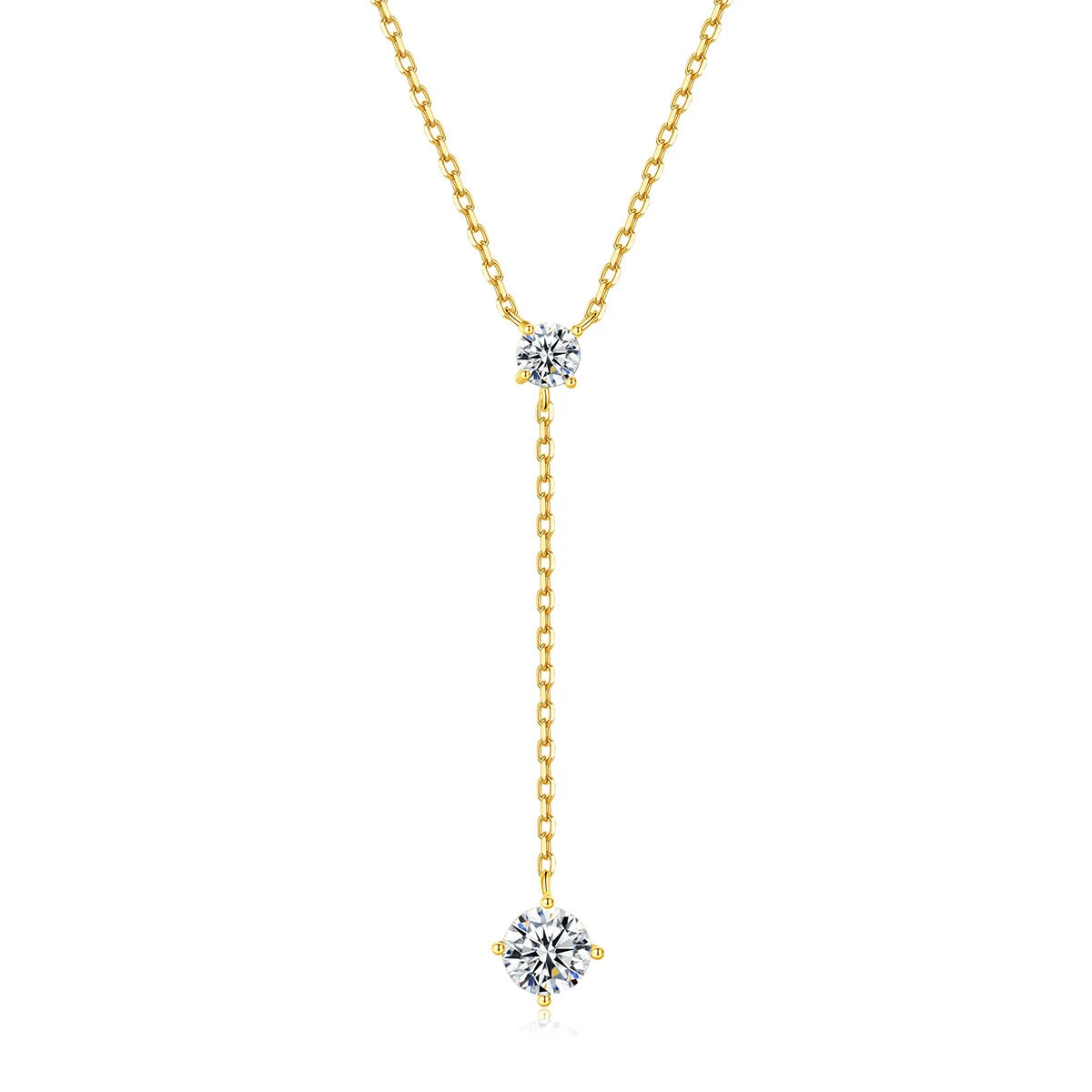 Fine Jewelry 925 Sterling Silver Long Tassel Chain Necklaces Round Cz Pendant Y Lariat Necklace