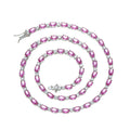 BC175  Women CZ Tennis Chain Necklace 2.5mm Round Stone and 4*6mm Oval Stone