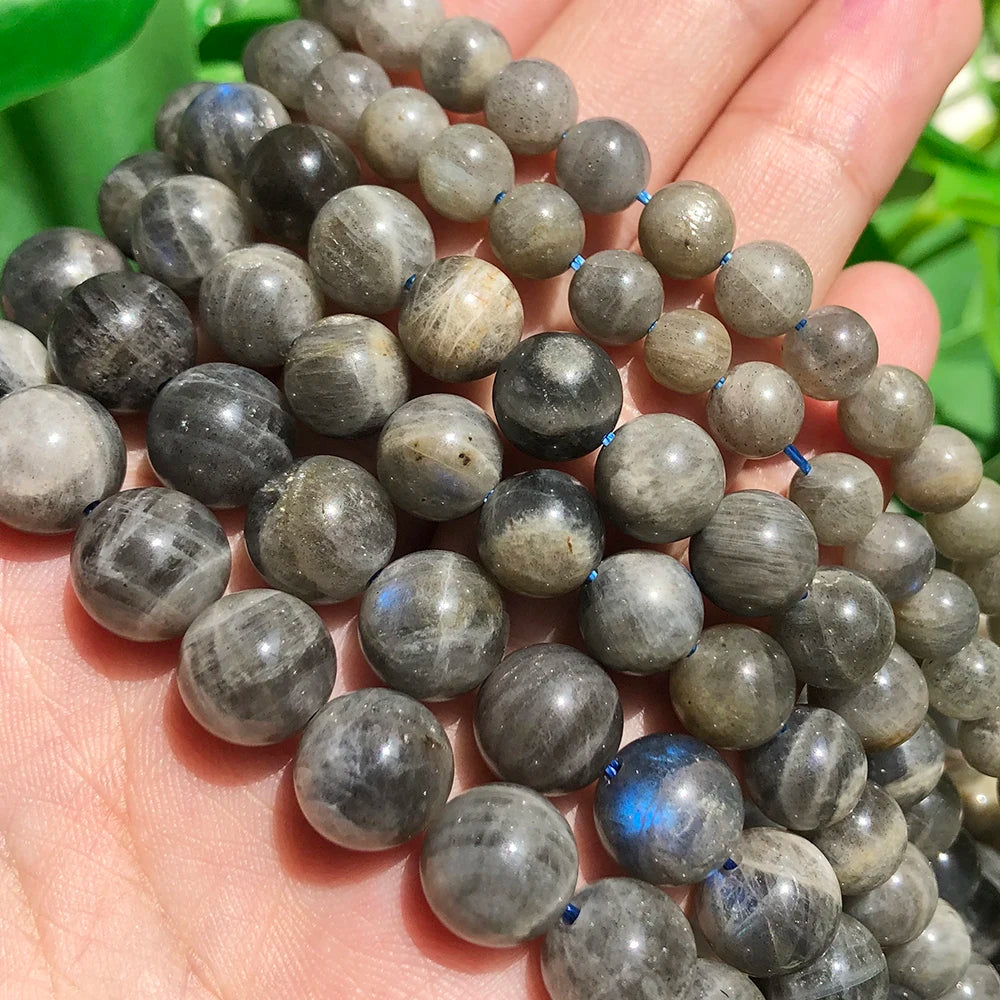 Wholesale 4-12mm Round Smooth Natural Labradorite Stone Beads for Jewelry Making Diy Bracelet Necklace