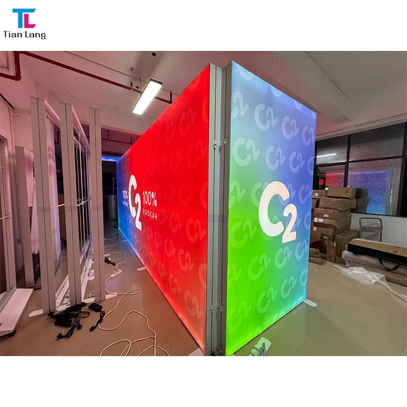 Trade Show Wall Mounted Fabric Tradeshow Island Canopy Event 10X10 Booth Design Cheap Price Exhibition Stand Aluminium System MegaBDM