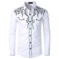 Men's Embroidered Jacket Fashion Printed Shirt American Western Style Shirt Western Cowboy