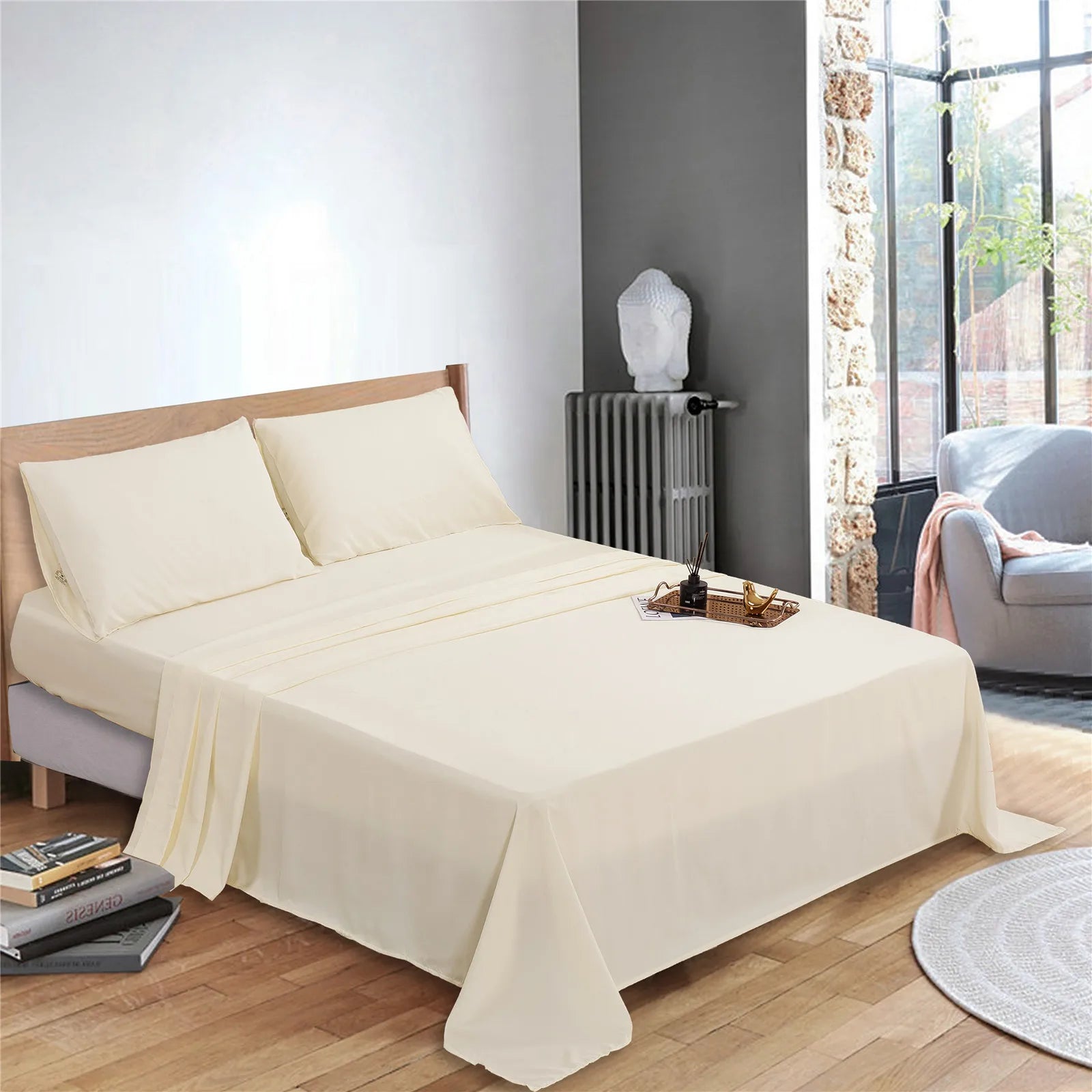 Custom Polyester Pillow case Solid Color Home Decor Pillowcase Design Pillow Cover Double-sided Yellow Bed Sheet Set Supplier