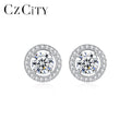 CZCITY VV Moissanite Lady Jewelry and Earing Summer 2026 Big Ear Stud 925 With Zircon Round Earring Woman