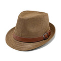 Bestella Retro Jazz Hat for Men Fashionable Top Hat for Women Spring Summer Breathable Paper Straw Sun Casual Panama Shape