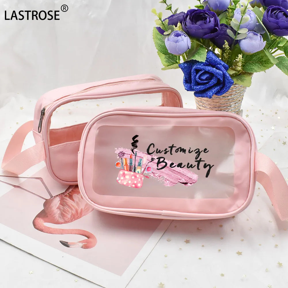 Waterproof Clear Transparent Beauty Travel Toiletry PVC  OEM Cosmetic Make up Makeup Bag for Travel