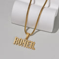 Custom Name Necklace Personalized Stainless Steel Pendant with Romantic Link Chain for Gift for Engagement Parties