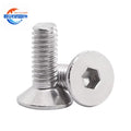 Factory Allen Countersunk Button Head Bolts M2M3M4M5M6M8 Metric 304 Stainless Steel Flat Head Hexagon Socket Screws DIN7991