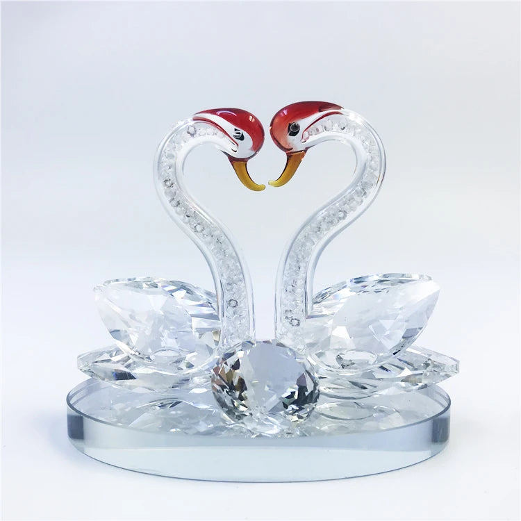 Romantic Crystal Swan Couple Doll Wedding Souvenir Valentine's Day Gift Home Decoration Perfume Base Crystal Swan
