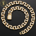 Luxury Iced Out 5A CZ Diamond 11mm Cuban Link Chain 18K Gold Plated Brass Fashion Hip Hop Jewelry Necklace for Men