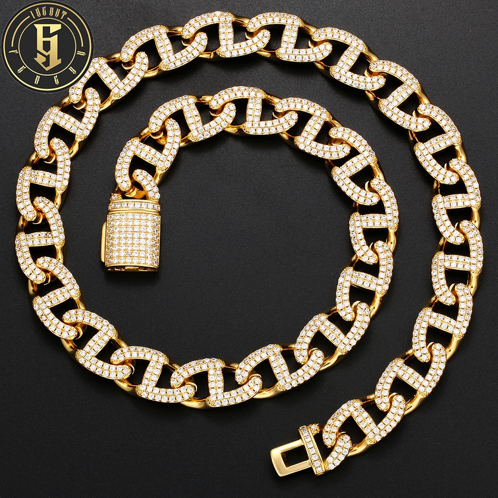 Luxury Iced Out 5A CZ Diamond 11mm Cuban Link Chain 18K Gold Plated Brass Fashion Hip Hop Jewelry Necklace for Men