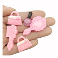 Cute Makeup Series Resin Cabochon Flatback Mirror Handbag Nail Polish Comb Figurines for Diy Jewelry Making Decoration Charms
