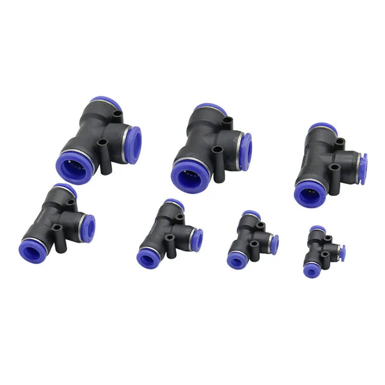 4/6/8/10/12/14/16mm Pneumatic Pipe Fitting Quick Connector Slip Lock 3 Way T Type Air Tube Connector MegaBDM