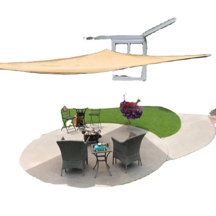 Custom Shade Sail Outdoor Playground Sail Sun Garden HDPE Beige Color Sun Shade Net Residential Shade Sails