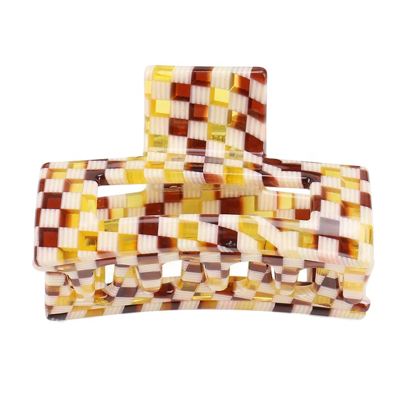 Factory Premium Acetate Claw Clip 6cm High-end Square Hair Claws 26 Colors Small Size Hair Accessories for Girls
