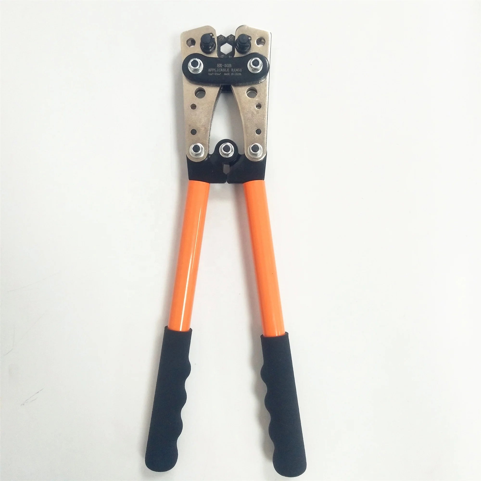 HX-50B Steel Wire Terminal Crimping Tool 6-50mm2 Heavy Duty Cable Lug Crimper Plier Cu/Al Terminal Ratchet (AWG10-1/10) Circlip