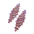 Samba Carnival Costume Accessories Handmade Iridescent Rhinestone Appliques Patch Sewing Red AB Resin Appliques