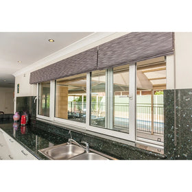 OEM Modern Aluminum Alloy Horizontal Sliding Louver Folding Window Screen with Stainless Steel Netting and Soundproof Function