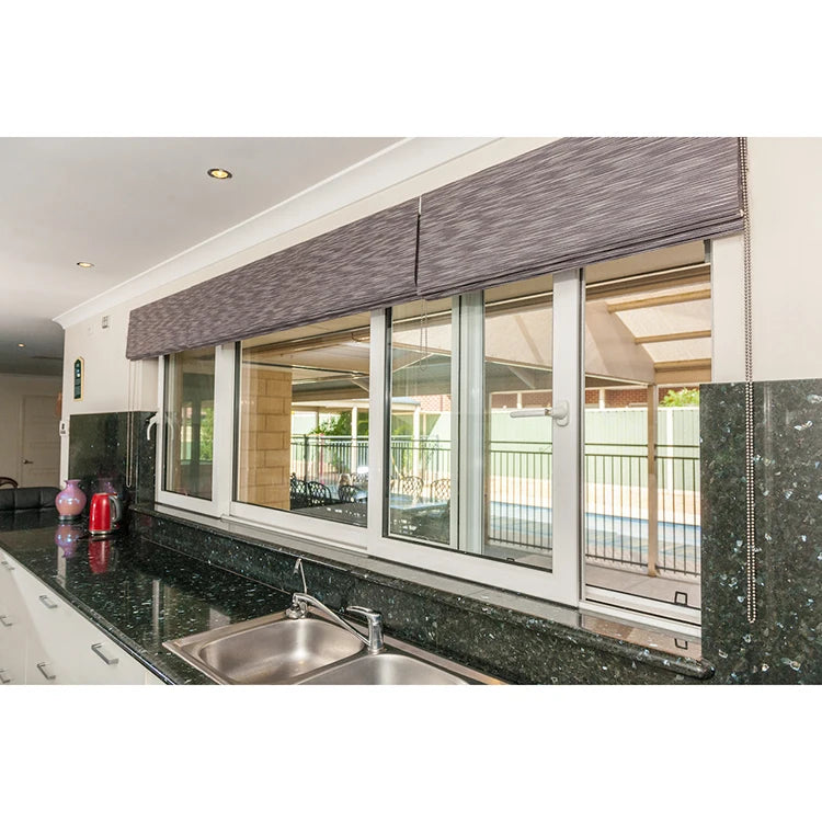 OEM Modern Aluminum Alloy Horizontal Sliding Louver Folding Window Screen with Stainless Steel Netting and Soundproof Function