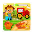 CE CPC Safety 3D Children'S Wooden Puzzle Board Toy Educational Cartoon Writing Board Game With Matching Blocks Made