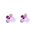 Vintage Purple Crystal Flower Pearl Earrings Bohemian Vacation Sales Promotion Stud Flower Earrings for Women