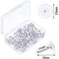 100pcs/box Small Plastic Clear Gear Push Pins Black Transparent Drawing Pin for Photo Map Wall Plasterboard Decorative Thumbtack