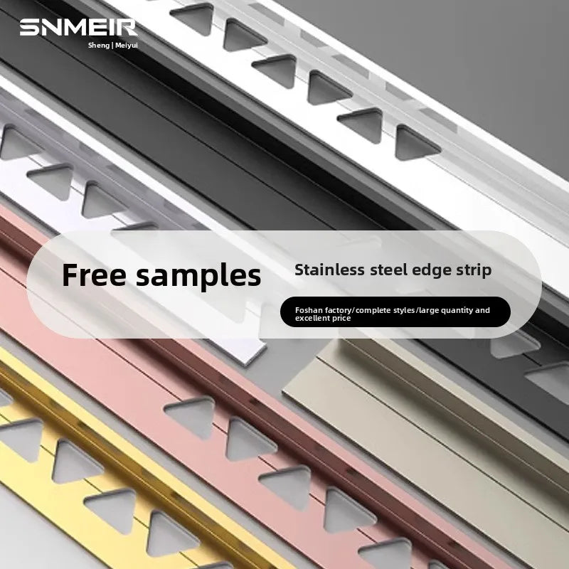 Modern Style Stainless Steel L-Shaped Floor Tile Edge Trim Right Angle Edging Strip for Corner Line Decorative Strip
