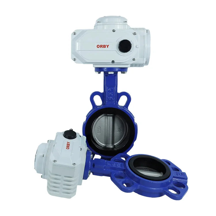 DC24V AC220V 3"inch DN80 4inch DN100 16bar ON/OFF and Modulating Electric Wafer Type Ductile Iron SS304 Butterfly Valve