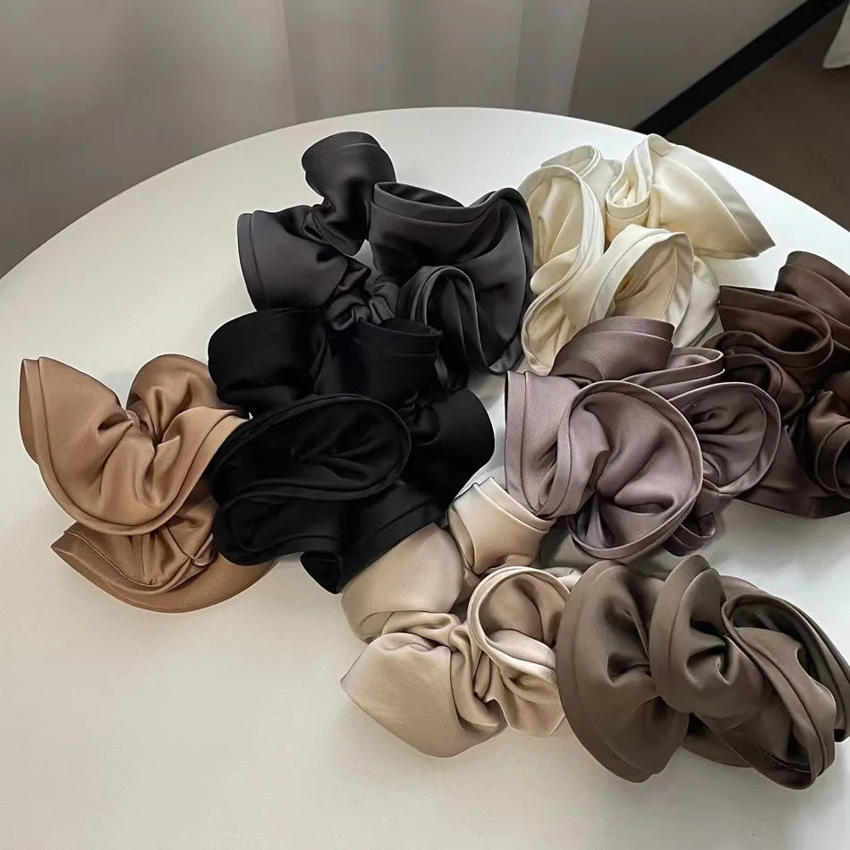 B.PHNE French Luxury Hair Fashion Accessory Bulk Large Scrunchie Satin Silk Hair Rope Female Elastic Scrunchy Hair Ties