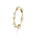 LOZRUNVE Fashion 18k Gold 925 Sterling Silver Baguette Eternity Stacked Ring