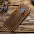 Custom Logo Brown Handmade Genuine Leather Watch Pouch Vintage Snap Button Design Single Leather Watch Storage Bag