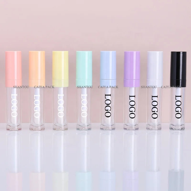 9ml Cosmetic Packaging clear Round pink White Empty Big Wand Fat Lipgloss Tubes Lip Gloss Containers Tube Big Applicator