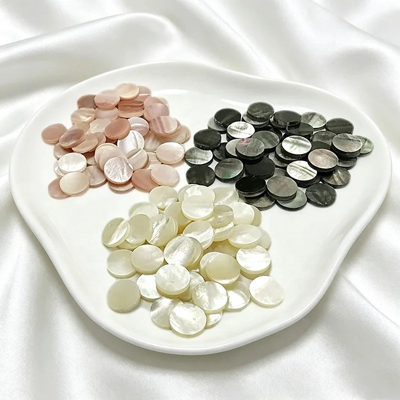 Natural Mother of Pearl Discs Flat Round Shell Beads for Jewelry Making Wholesale Gemstone Supplies