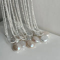 Hot Sale Shiny Pure 925 Sterling Silver Chain Single Natural Baroque Pearl Pendant Necklace for Women Girls